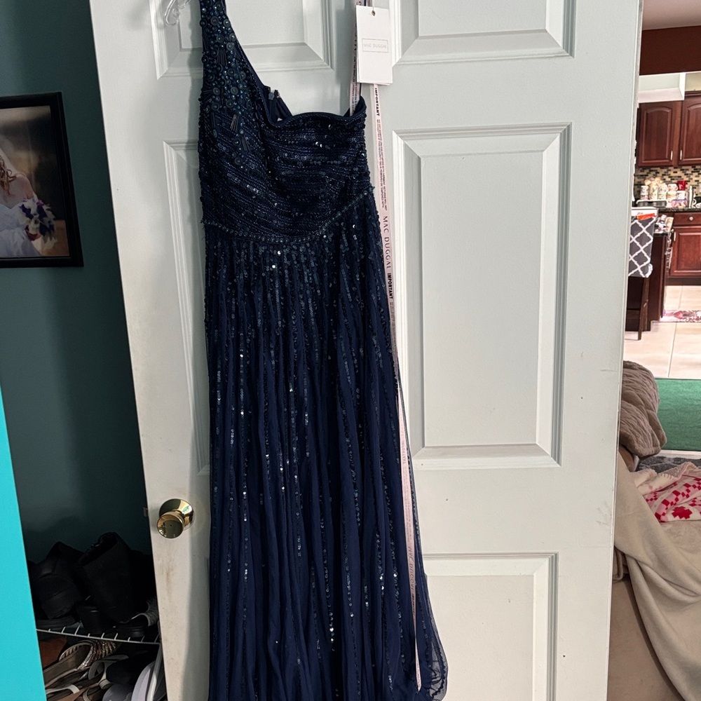 Mac Duggal Midnight Blue Sequin Dress